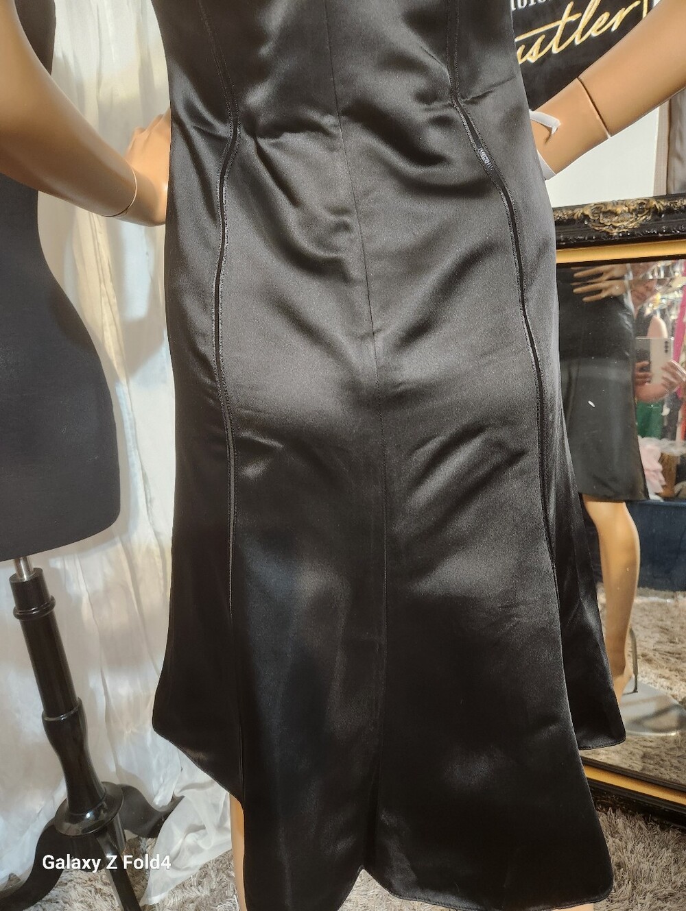 Ann Taylor black strapless satin dress Sz 0 #010 - Picture 15 of 15